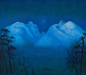 Noche de invierno en las montañas